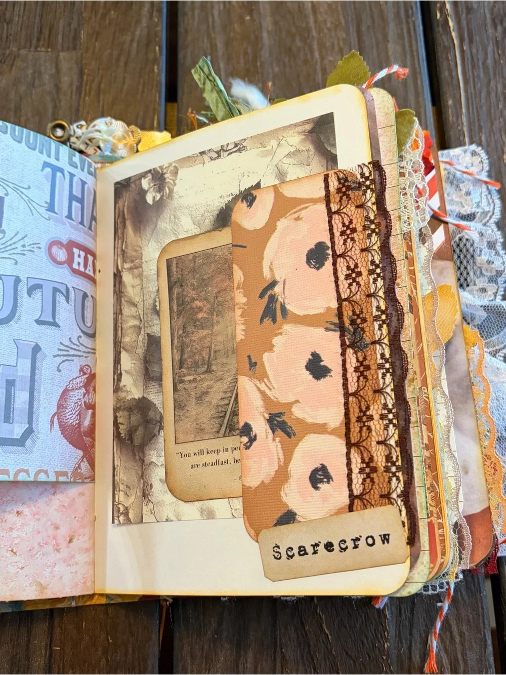 Fall Autumn Junk Journal Sunflower Thanksgiving Leaves Softcover Decorated 3 Sig